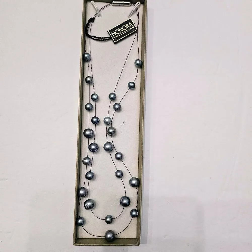 NWT Honora Collection Grey Pearl layered Necklace